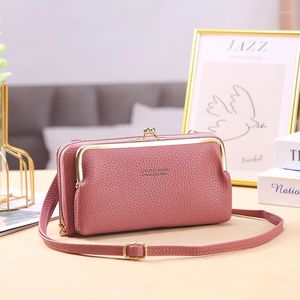 Sacs à bandouliers Fashion Corée Small Cross-Body Lady Pu Leather Messenger Sac pour femmes Téléphone Purse Buttons métalliques à fermeture éclair