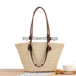 Schoudertassen Mode Grote Capaciteit Stro Tote Bag Designer Dames Handgemaakte Geweven Dame Handtassen Zomer Strandmand Portemonnees 2022H24217