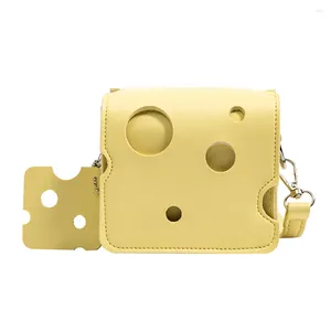 Bolsos de hombro Moda Mini Mujeres Crossbody Bolsos en forma de queso Pequeño colgante de rebanada cuadrada para niña Monedero