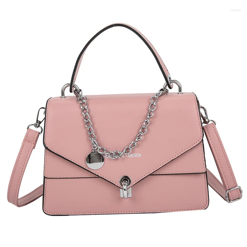 Shoulder Bags Fashion PU Leather Chain Crossbody for Women 2024 Summer Solid Color Messenger Ladies Simply Small Handbags
