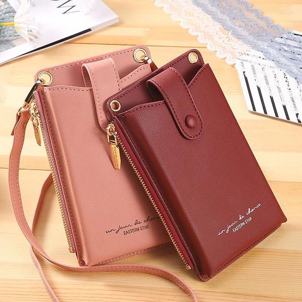 Bolsos de hombro Fashion PU Leather Willet Ladies Mobile Messenger Bag Multi-card Bag Card al por mayor