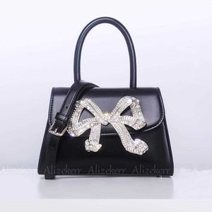 Sacs à bandoulière Fashion Strass Big Bow Sacs à main pour femmes 2023 Designer Luxury Chic Boutique Glittering Crystal Crossbody Black Purses 230426