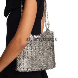 Schoudertassen Mode Sier Metalen Pailletten Dames Schoudertassen Designer Metallic Kettingen Crossbody Tas Luxe Avondfeest Kleine Portemonnees 2023stylishyslbags