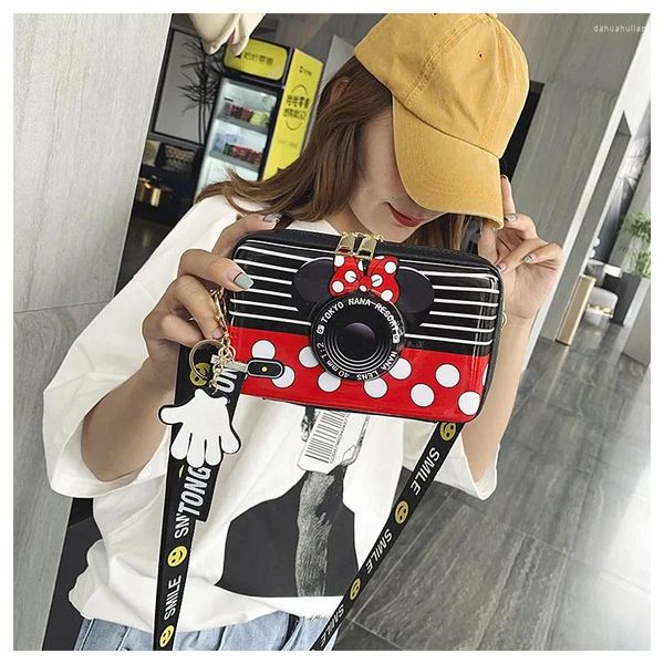 Sacs à bandouliers mode Small Sac Sac Femme mignon Cartoon Girl Simple One Wild Wide Strap Camera Messenger Femmes