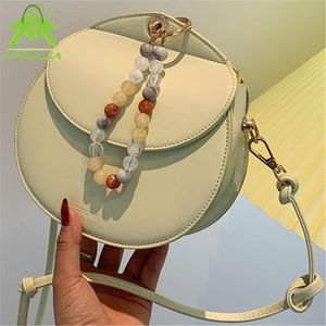 Schoudertassen mode effen kleur kralen hand zadel luxe hoogwaardige capaciteit PU lederen messenger trend vrouwen