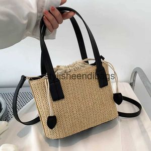 Schoudertassen Mode Stro Emmer Voor Dames 2023 Zomer Crossbody Dame Reizen Portemonnees En Handtassen Vrouwelijke Eenvoudige Weave TotesH24217