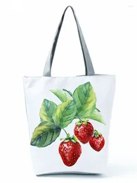 Sacs à bandoulirs Fashion Strawberry Imprimé sac à main Eco réutilisable haute capacité Sac à provisions quotidiens