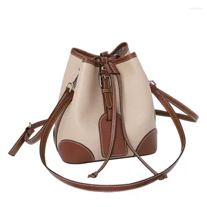 Sacs à bandoulière Fashion Trend Single Bucket Bag 2024 Messenger Top Cuir Casual Polyvalent Femme