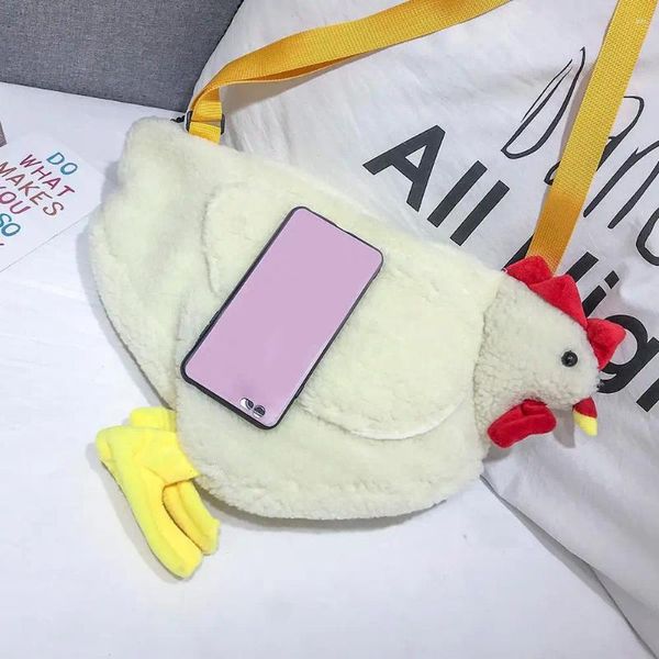 Bolsos de hombro moda mujer bolso cruzado caricatura patrón de pollo accesorios casuales fiestero teléfono celular
