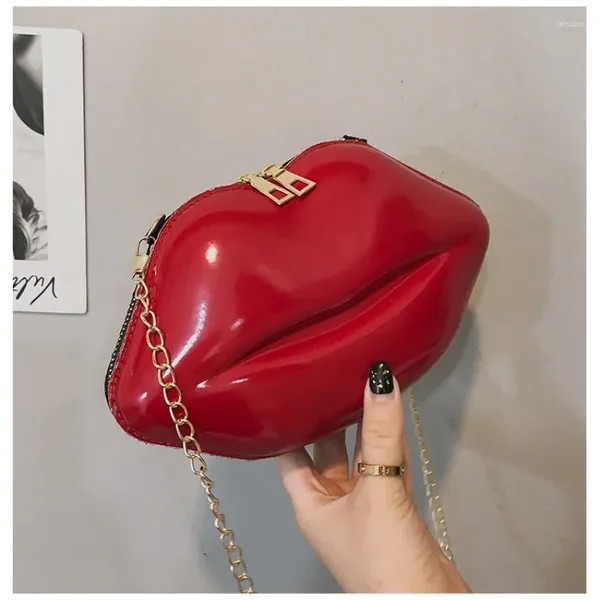 Bolsas de hombro Fashion Bolsas para mujeres Lip estampado Sólido Crossbody para mujeres 2024 Marca de tendencia Bolsos de color puro