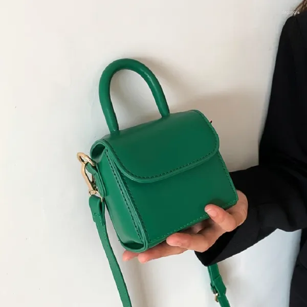 Bolsos De Hombro Versión Coreana De Moda De Color Sólido Bolso Cuadrado Pequeño De Mano Chocolate Lápiz Labial Cruzado Para Niños B