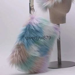 Bolsas de hombro Fasion Colorful Faux Fur Clu Bag para mujeres Fluffy Imation Fox Wool andbags Luxury Soft Plus Monedero femenino 2023 WinterH2421