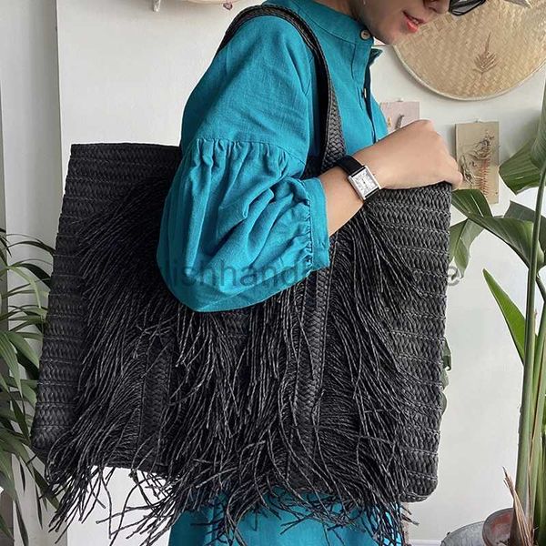 Bolsos de hombro Fasion Bolso de mano grande Diseñador Paja Mujeres andbags andmade tejido bolso de verano Big See Monederos 2023stylishhandbagsstore