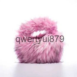 Bolsos de hombro Fasion Soft Faux Fur Women andbags Diseñador Y2K Long Plus Lady y Luxury Round Clu Bag Fluffy Monedero femenino 2023 NewH2421