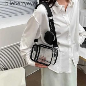 Sacs à bandouliers Femelle Crossbody Bag Stadium Approuvé transparent PVC PVC Téléphone Clean Fashion étanche Mini Square Pourse Salle Shouderblieberryeyes