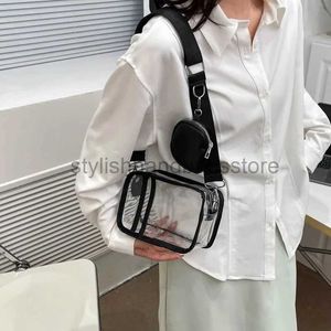 Sacs à bandouliers Femelle Crossbody Bag Stadium Approuvé transparent PVC PVC Téléphone Clean Fashion Afficier Mini Square Purse Salle Women ShouderstyLishHandbagSstore