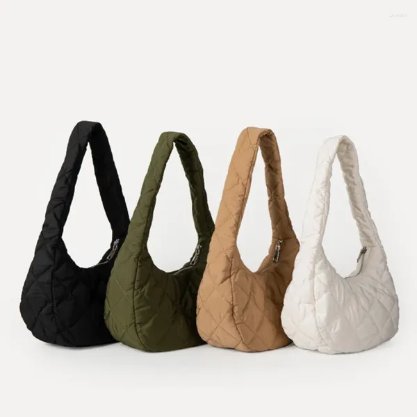 Sacs à bandoulière Femme Sac à main et sacs à main hiver coréen Ins diamant broderie fil sac léger simple coton veste embrayage fourre-tout