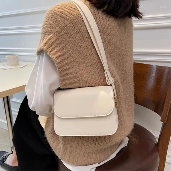 Bolsos de hombro con solapa para mujer, bandoleras cruzadas con solapa, Mini bolsos y monederos de cuero de diseñador de Color sólido, primavera 2024