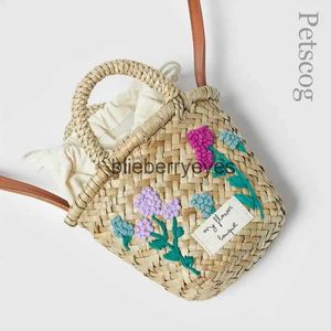 Schoudertassen Bloemen Geborduurde Strozak Voor Meisjes Leuke Mini Handtassen Met Tophandvat Zomermode Strandschoudertas Boheemse Messenger PurseH24223