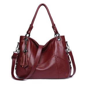 Schoudertassen voor vrouwen zacht waterleer handtassen dames messenger crossbody tas EuropeanAmerican Style vintage retro draagtas