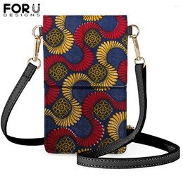 Schoudertassen voorzigelen 2024 Stijlvolle mobiele telefoon Crossbody tas voor dames Afrikaanse bloemenprint Ladie kleine portemonnee lichtgewicht zakje