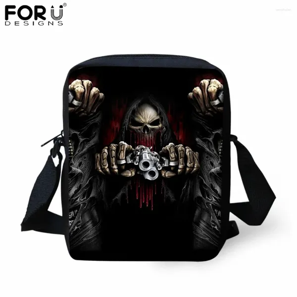 Bolsos de hombro forudesigns 3d Cool Punk Style Style Fampa Crossbody Bags para estudiantes de secundaria