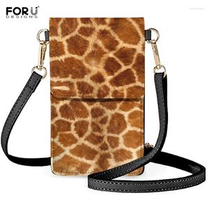 Sacs à bandouliers forudesignens mode girafe motif mini sac à main et sacs à main pour femmes téléphoniques en cuir pochette messager femelle bolsa de mujer