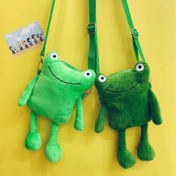 Sacs à bandouliers grenouille écoliers sac à une épaule messager à une épaule style collège mignon caricaturé peluche peu