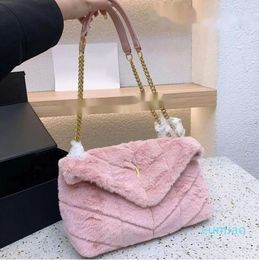 Sacs à bandoulière sac de créateur en fourrure sac fourre-tout Winter Fur Puffer Chain Sacs sac à main de luxe femme Soft Warm Lou épaule pochette sac à main