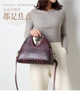 Sacs à bandoulière sac en cuir véritable femme 2021 motif Crocodile mode sauvage une épaule messager grande capacité Portable petit