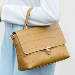 Sacs à bandoulière en cuir véritable pour femmes, sac à main à motif Crocodile, pierre de vache naturelle, messager 2023