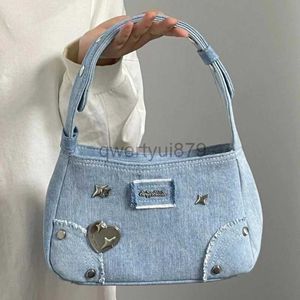 Sacs à bandoulière gothique Denim portefeuille jean sac Vintage Punk sac à main sac à main épaule fourre-tout Bagsqwertyui879