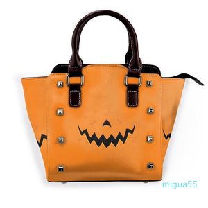 Sacs à Bandoulière Halloween Citrouille Sourire Sac Visage Femme Vrac Sac à Main Esthétique Cuir Affaires