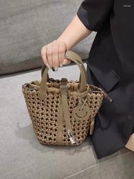 Bolsos de hombro Bolsa de cesta de vegetales tejidas a mano para mujeres tela de nylon moderna suegra portátil portátil