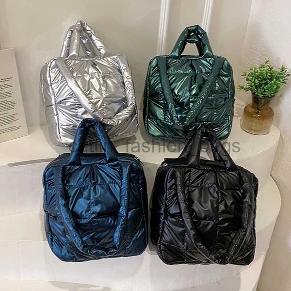 Bolsos de hombro Bolsos Negro Plata Bolso de mujer Diseñador Ropa de cama Paquete de lujo y bolso Fasion Clot Down Coon Bag Wintercatlin_fashion_bags