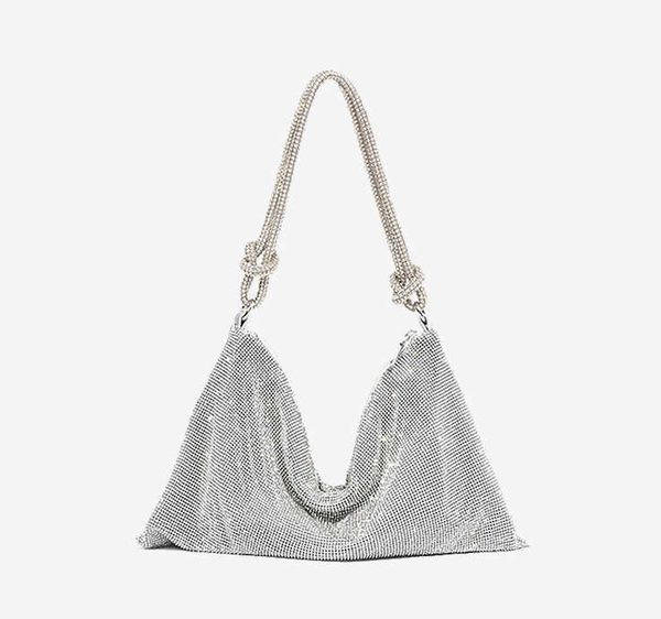 Sacs à bandoulière Sacs à main pour femmes Clutche Soirée New Main Femme Argent Rose Strass Sac Partie De Mariage De Luxe Designer Sac À Main 230426