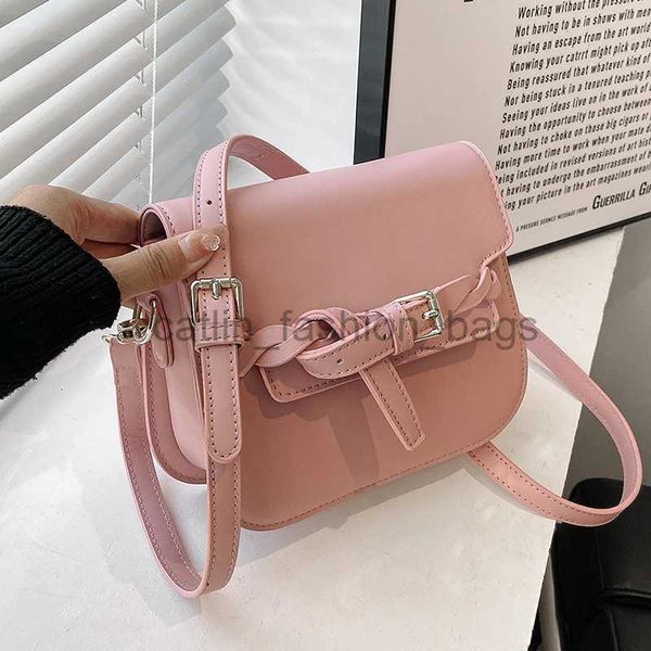 Bolsos de hombro Bolsos Diseñador de lujo y paquete Paquete rosa Mini PU Cuero Feminina Fasion Ten Font Flip Bag Cartera de mujer sólidacatlin_fashion_bags