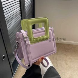 Bolsos de hombro Bolsos Bolso pequeño morado para mujer 2023 Nuevo bolso lindo Soul Square and Clue PU Leater para mujer y bolso Bolso cruzado de moda Women'sstylishhandbagsstore