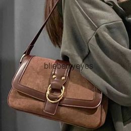 Bolsos de Hombro Bolsos Bolso de Hombro de Gamuza Retro para Mujer Estilo Maillard Bolsos para axilas para Mujer Bolso Bandolera Simple para Mujer Monedero Handbagsblieberryeyes