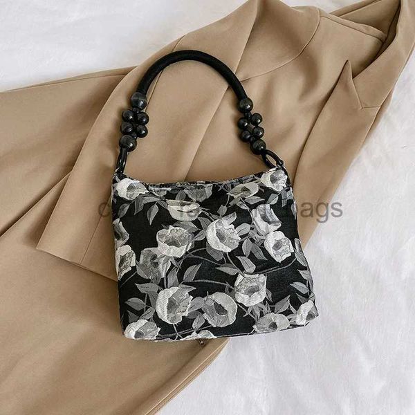 Sacs à bandoulière Sacs à main Vintage Sac à bandoulière pour femme Rétro Perlé Dames Sacs sous les bras Doux Nouveau Sac à main féminin Sac fourre-tout décontracté Pursecatlin_fashion_bags