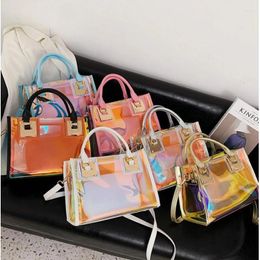 Bolsas de hombro Bolsa de gelatina transparente holográfica PVC de alta calidad Bolso de diseñador para mujer Cadena de gran capacidad Messenger Clear