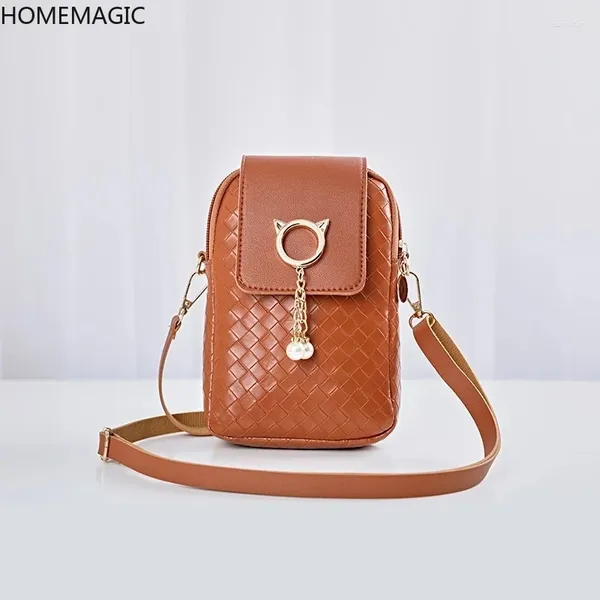 Sacs à bandouliers Homemagic 2024 Spring été Mini Mini-body Mobile Phone Portefeuille Perle Perle Perle Sac diagonal féminin de style couverture