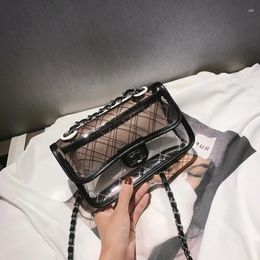 Bolsos de hombro Hugwiser 2024 Fresh Transparent Bag Femenino Trendy Ins Mini Messenger Fuente de mensajería Fashion Casual