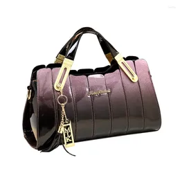 Sacs à bandoulières Icev Fashion Luxury Handbag Femmes Sac de sac de haute qualité Patent Le cuir messager Messenger Clutch Striped Boston