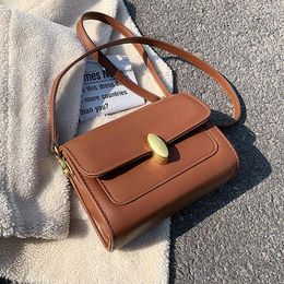 Sacs à bandouliers Ins Style Femmes Pu Leather Top-Handlebags Granse Girls Girls Messenger Crossbody Bolso Féminine