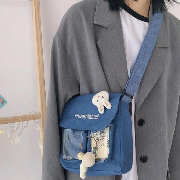 Bolsas de hombro japonesas para niñas de secundaria, bolso cruzado de lona, bolso transparente Itabag, bolsos de mujer JK Second