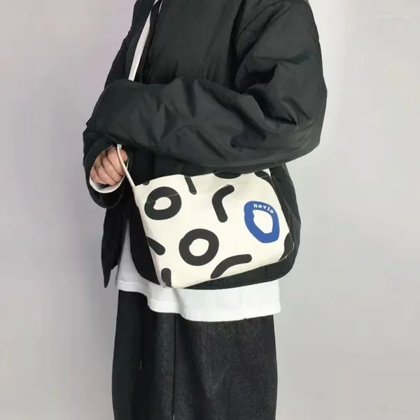 Bolsos de hombro lienzo kawaii bag de vaca alta capacidad linda mensajero de moda de mensajero