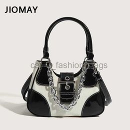 Bolsas de hombro JIOMAY Bolsos de diseñador de lujo 2022 Mujeres Lienzo Empalme Envío gratis Chicas Patente Cadena de cuero Crossbodycatlin_fashion_bags