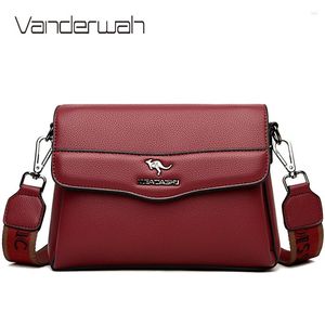 Schoudertassen kangaroo merkontwerper handtassen hoogwaardige zacht lederen crossbody voor vrouwen 2024 luxe vrouwelijke trending tas