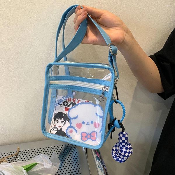 Sacs à bandoulière Kawaii Messenger Bag Mignon Mode Bandoulière En Plastique Pour Les Femmes (Bleu)